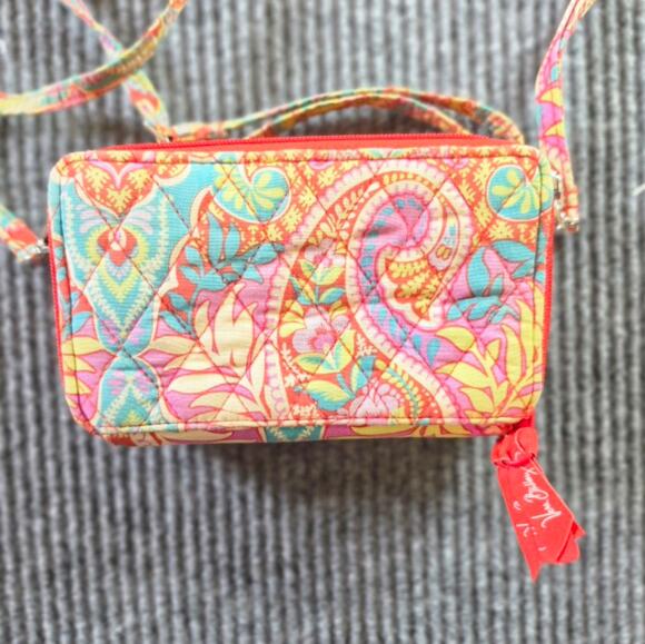 Vera Bradley Handbags - Vera Bradley Women's Multicolor Pretty in Paisley All-In-One Crossbody Wallet